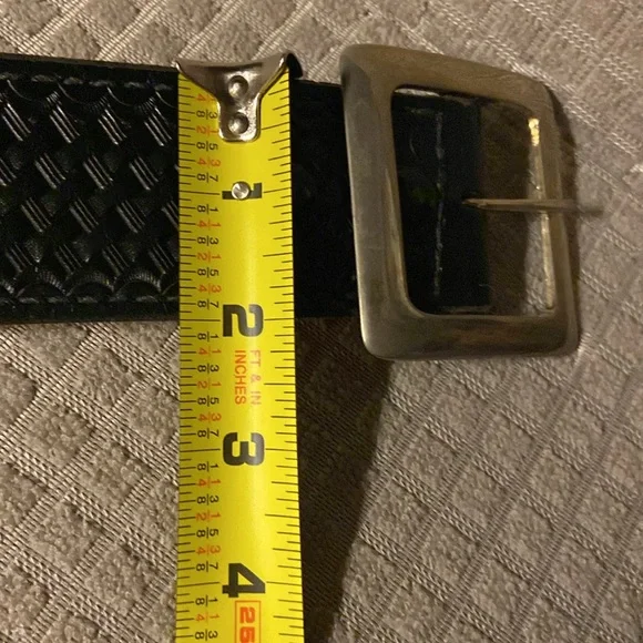 TEX SHOEMAKER & SONS Heavy Duty Black Leather Belt sz 32 (36” long, 2” wide) - Picture 2 of 12
